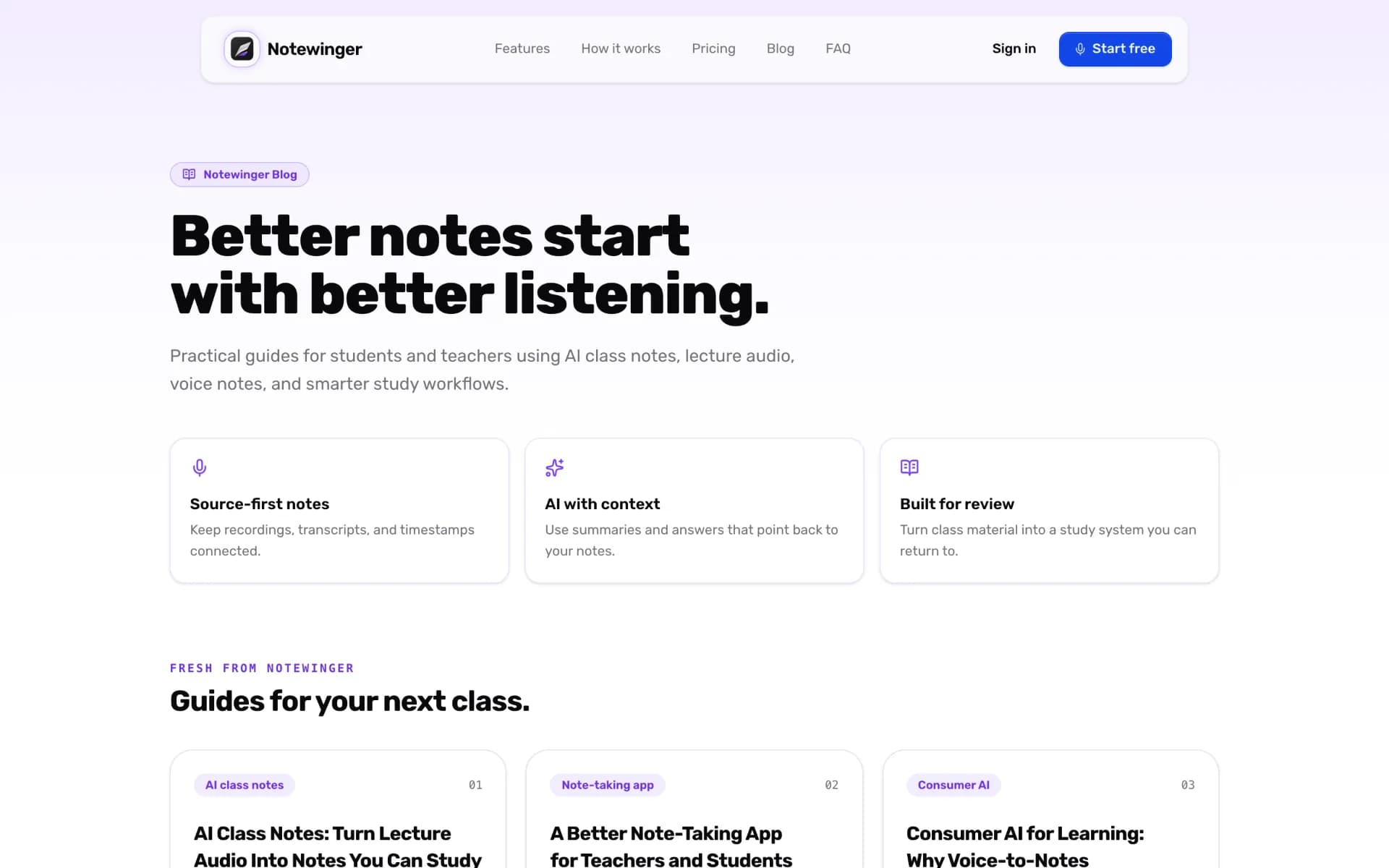 Notewinger blog index